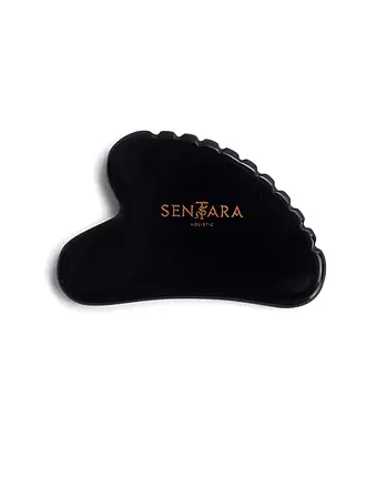 SENTARA | Pierre de massage - Gua Sha cœur avec dents noir |